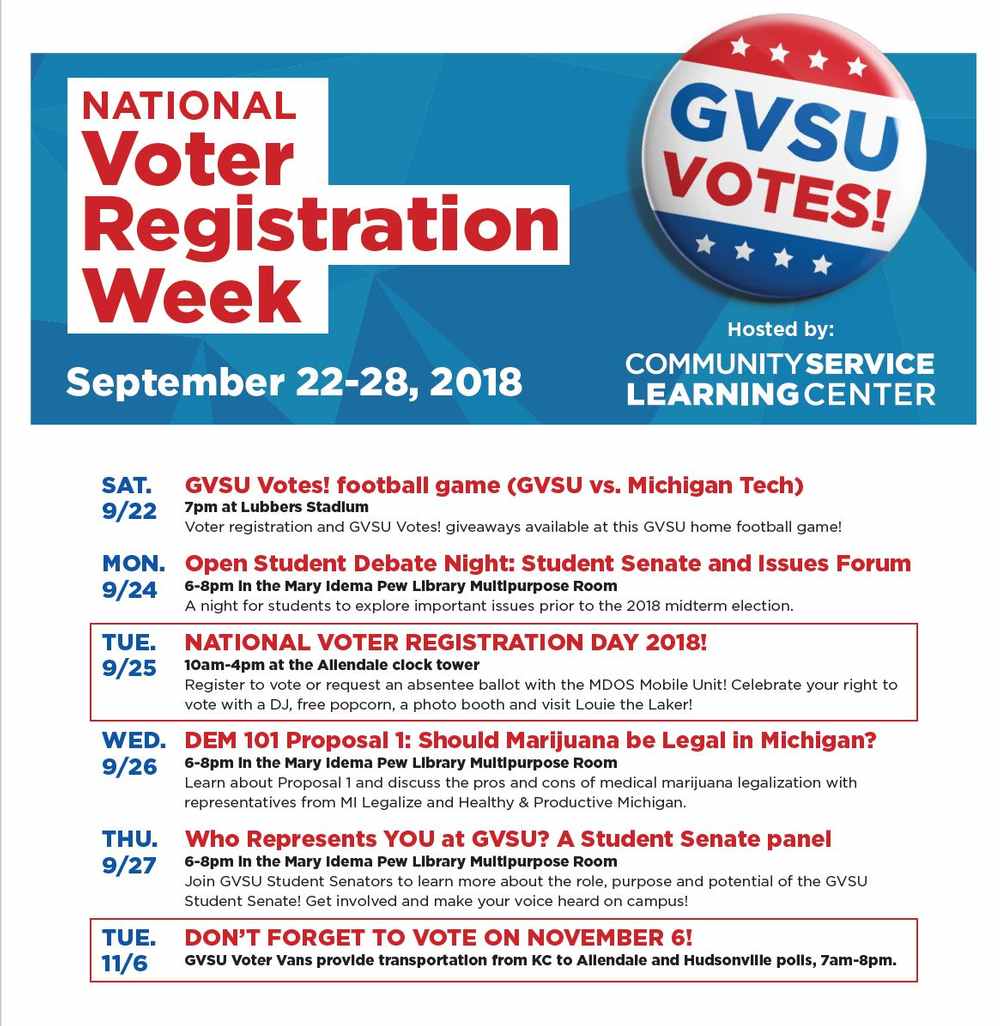 Voter Registration Week at GVSU